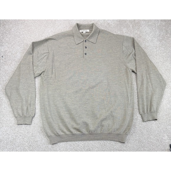 Pronto Uomo Other - Pronto Uomo Sweater Men's XLT Heathered Tan 100% Merino Extra Fine Wool Italy